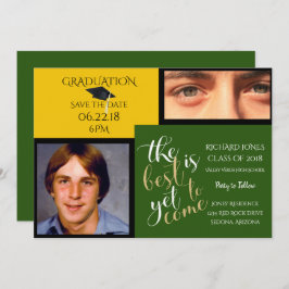 Convite 2 FOTO e ESCOLHA COR Graduação Verde Amarelo