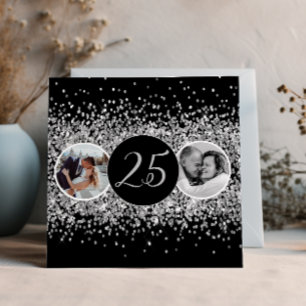 Convite 2 Foto então e agora aniversário de casamento