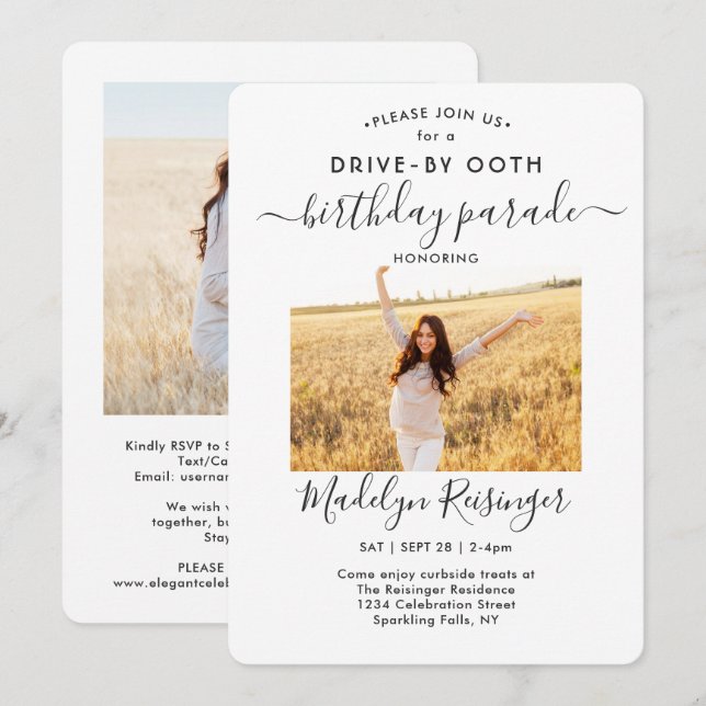 Convite 2 Foto por Festa de aniversário de Distância Socia (Frente/Verso)