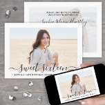 Convite 2 Foto Sweet 16 Birthday Modern Elegant Script<br><div class="desc">Convide a família e os amigos para uma elegante festa de aniversário 16ª Doce para ela com este convite para fotos do na moda 2. Todo texto é simples de personalizar. (DICA DE IMAGEM: Uma maneira fácil de centralizar uma foto exatamente como você deseja é recortá-la antes de carregá-la no...</div>