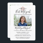 Convite 2 Foto Virtual Bat Mitzvah Modern Rosa Dourada<br><div class="desc">Quer amigos e familiares estejam praticando distanciamento social ou apenas vivam longe, conectem-se com eles online com uma cerimônia de morcego virtual mitzvah e comemoração de drive-by. Este na moda moderno convite permite compartilhar 2 fotos e convidar convidados para um evento on-line de longa distância via transmissão em direto. Todo...</div>