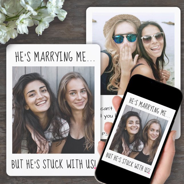 Convite 2 Fotografias Engraçadas Bridesmaid / Proposta de  (Criador carregado)