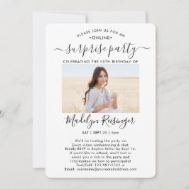 Convite 2 Fotografias Virtual Online Surprise Festa de ani