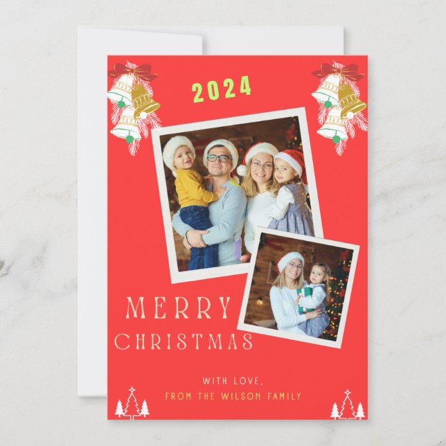 Convite 2 fotos da família de Natal (Frente)