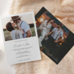 Convite 2 Fotos de Casamento de Script Moderno<br><div class="desc">2 Fotos Convite para Casamento de Script Moderno</div>