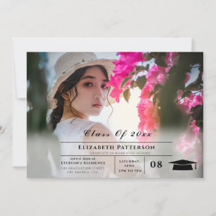 Convite 2 Fotos Graduação simples, Script elegante