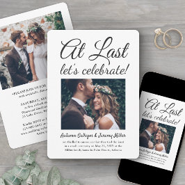 Convite 2 Fotos Por Fim Celebração da Recepção de Casament