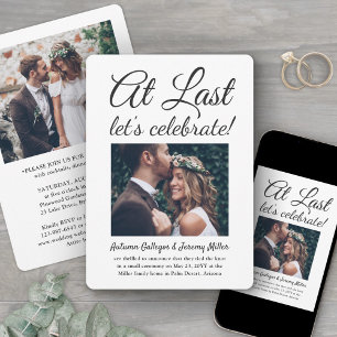 Convite 2 Fotos Por Fim Celebração da Recepção de Casament
