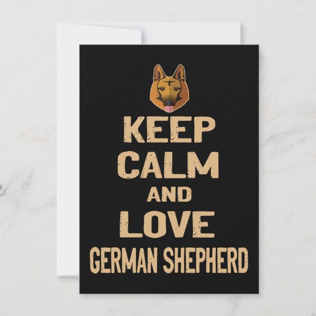Convite 2 Keep Calm And Love German Shepherd (Frente)