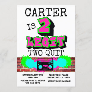 Convite 2 Legit 2 Sair do estilo de Grafite fresco dos ano