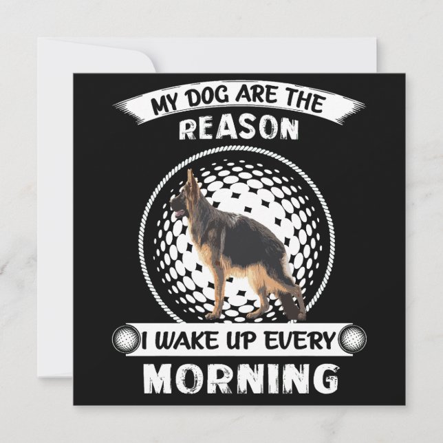 Convite 2 My Dogs Are The Reason I Wake Up Every Morning (Frente)