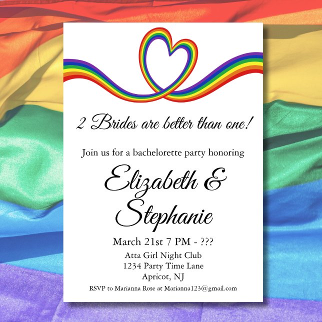 Convite 2 Noivas São Melhores Que Uma Bachelorette Lésbica (Criador carregado)