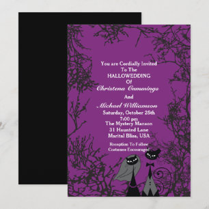 Convite 2 Para Casamento De Gatos De Hallowedding 