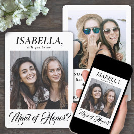 Convite 2 Proposta de Madrinha de casamento Elegante para 