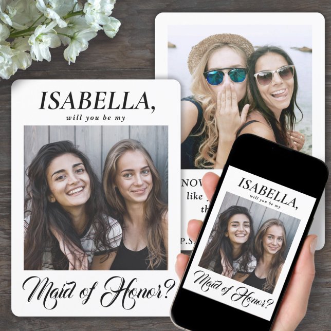 Convite 2 Proposta de Madrinha de casamento Elegante para  (Criador carregado)