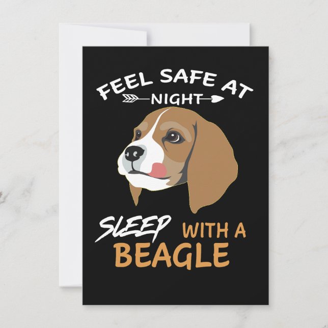 Convite 2 Sinta-se Seguro à Noite Durma Com Um Beagle (Frente)