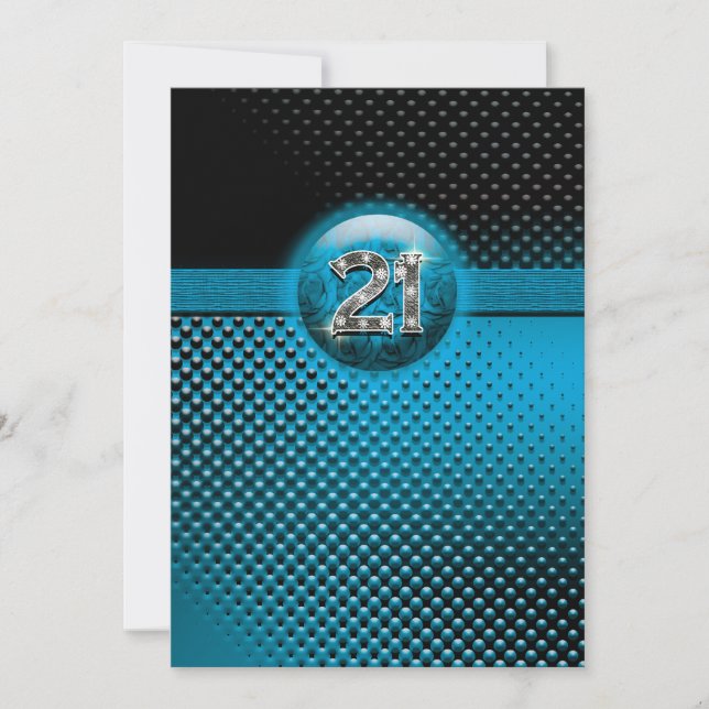 Convite 2øs pontos retros 5x7 do preto azul (Frente)