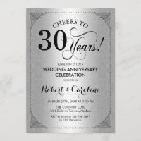 30º Aniversário de Casamento - Damasco Preto Prata