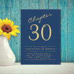 Convite 30º Partido Dourado do aniversário de 30 anos<br><div class="desc">Celebre um aniversário de marco com sua família e amigos com este convite de festas de aniversário de 30 anos azul e dourado! Este design elegante é perfeito para uma celebração de marco e está certo de que fará seus convidados animados para o dia especial. Convide sua família e amigos...</div>