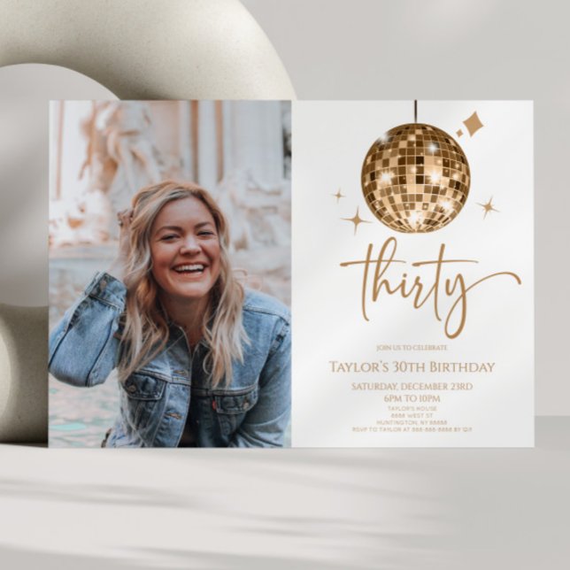 Convite 300 pessoas Douradas no Disco Ball Photo Party (Criador carregado)