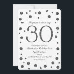 Convite 30 30 Festa de aniversário de pontos brilhantes pr<br><div class="desc">30 de 30 Convites de festas de aniversários com pontos brilhantes de prata.</div>