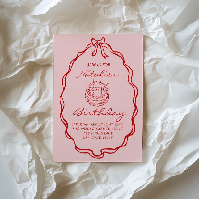 Convite 30 Arco Colete Desenhada à Mão 30º Aniversário (Criador carregado)