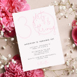 Convite 30, brilhante aniversário de 30 anos rosa moderno<br><div class="desc">Celebrar o fabuloso marco de virar 30 com o nosso Convite de aniversário chic e trendy 30, flerta e florescente rosa! Com o slogan "trinta, flerta e florescente", este convite dá o tom para uma celebração divertida e excitante. Com tons rochosos de rosa, esta carta combina sem esforço classe e...</div>