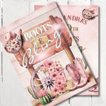 30 Cowgirl Boots Bling Western Pink Brown