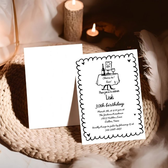 Convite 30 de Coquetel de Escrivação à Mão, aniversário de (Criador carregado)