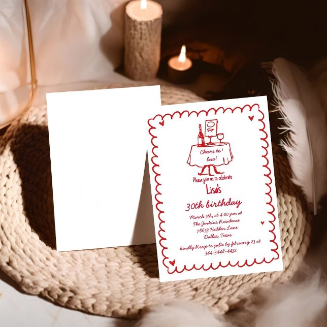 Convite 30 de Coquetel de Escrivação à Mão, aniversário de (Criador carregado)