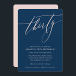 Convite 30 de marinho da caligrafia MINIMALISTA<br><div class="desc">por kat massard / WWW.SIMPLYSWEETPAPERIE.COM Adorem o design,  mas gostariam de ver algumas mudanças - outro esquema de cores,  produto,  adicionar uma fotografia ou adaptar para uma ocasião diferente - sem preocupações,  simplesmente contactem-me,  kat@simplysweetPAPERIE.com Tenho o prazer de ajudar!</div>