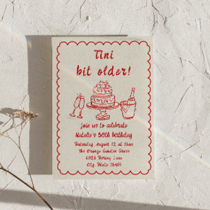 Convite 30 Doddle Champagne Cake Quirky Festa de aniversár