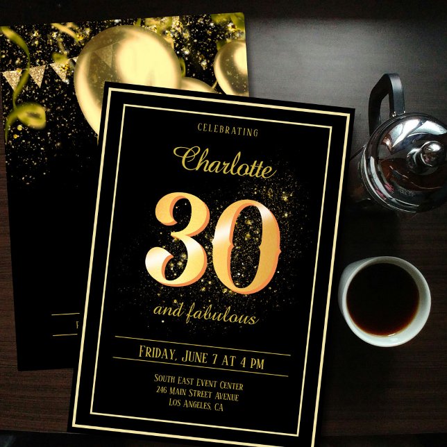 Convite 30 e aniversário fabuloso (Criador carregado)
