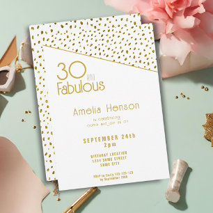 Convite 30 e Fabuloso Brilho Dourado Aniversário de 30 ano