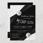 Convite 30 Pearl Anniversário Design - Preto e Branco<br><div class="desc">🥇 UM DESIGN DE ARTE DE DIREITOS AUTORAIS ORIGINAL, DE Donna Siegrist, DISPONÍVEL SOMENTE NO ZAZZLE! Modelos de convites para eventos e festas de aniversário prontos para você personalizar. Um design moderno pronto para personalizar para qualquer tipo de partido ou evento, simplesmente mudando o texto. ✔ NOTA: SOMENTE MUDE AS...</div>