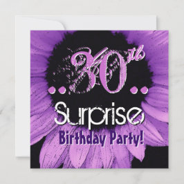 Convite 30 Surpresa de de Girassol Roxo Modelo de aniversá