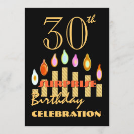 Convite 30o As velas Dourados da festa de aniversário da