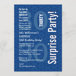 Convite 30o Flores geométricas azuis da estrela do