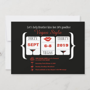 Convite 30o slot machine sujo do aniversário de Vegas