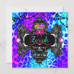 Convite 311 Candy Personalizado Wonderland Leopard