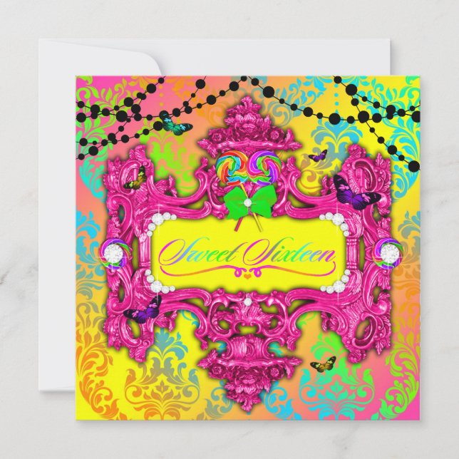 Convite 311 Candy Wonderland Pink Sweet 16 (Frente)