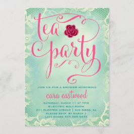 Convite 311 Chá Party Vintage Lace Rosa