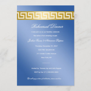 Convite 311 Chave grega azul Ouro