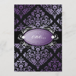 Convite 311-Convite Luxuriosamente Purple Damask