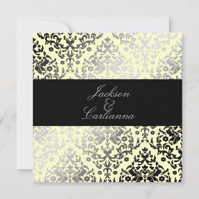 Convite 311-Dazzling Damask Buttercreme (Frente)