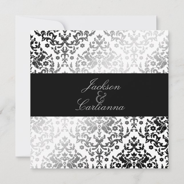 Convite 311-Dazzling Damask Polar Bear (Frente)
