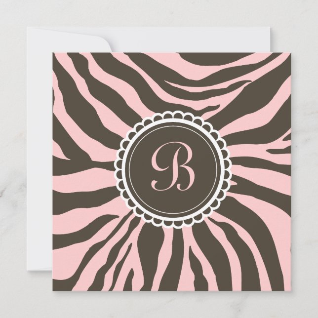Convite 311 - Doce Delectível - Zebra Marrom n' Rosa (Frente)