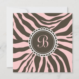 Convite 311 - Doce Delectível - Zebra Marrom n' Rosa