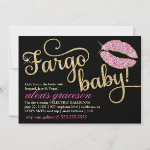 Convite 311 Fargo Baby Glitzy Kiss Metálico
