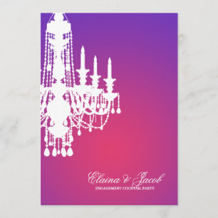 Convite 311-Glitz candelabro - esplendor do roxo do